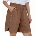 thumbnail image 6 of Horkkom High Waisted Shorts Women Solid Color Casual Straight Leg Shorts Summer Casual Comfy Shorts, S-2XL, 6 of 6