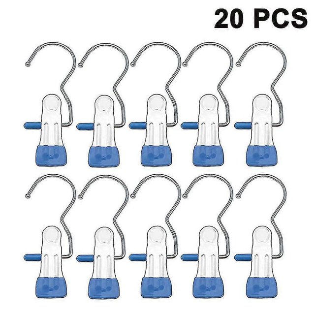 ZHAOCHENG 20 piezas de ganchos de abrazadera para colgar botas, pantalones, ropa, color azul cielo
