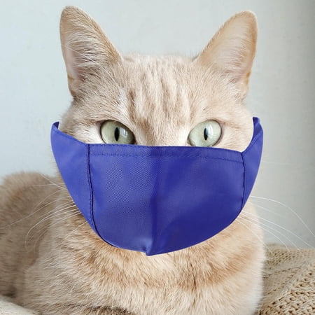 OULII Breathable Blue Cat Muzzle Anti Lick Mouth Cover for and Bath Use