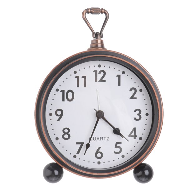 EeaseMX reloj de mesa de estilo europeo, silencioso, retro, de escritorio, para decoración de sala de estar.