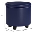 thumbnail image 3 of Designs4Comfort Round Accent Storage Ottoman with Reversible Tray Lid, 3 of 9