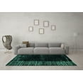thumbnail image 3 of Ahgly Company Machine Washable Indoor Square Abstract Turquoise Blue Modern Area Rugs, 5' Square, 3 of 4