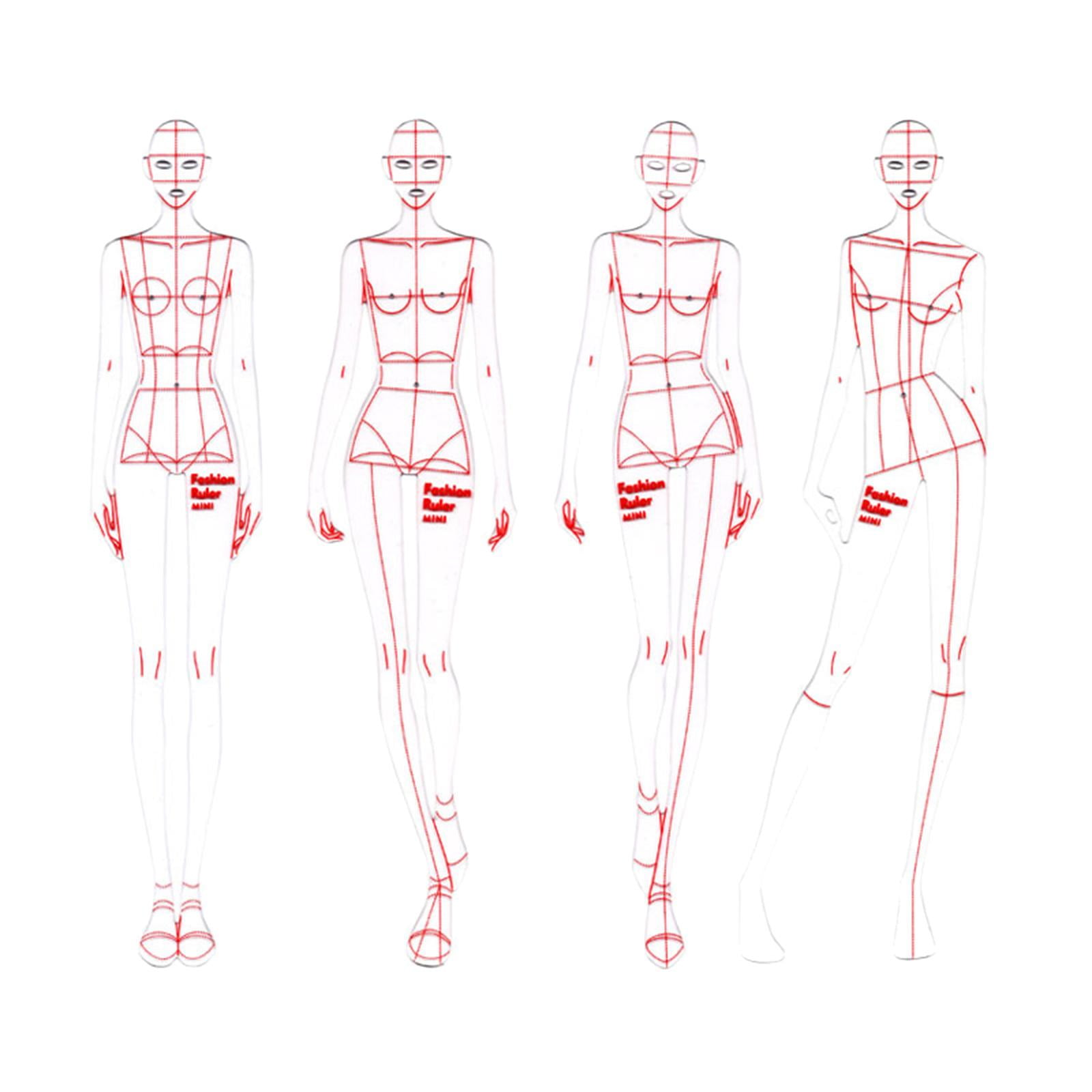 Woman body template for fashion collection. Standing female figure