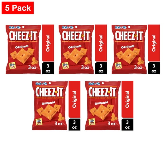 Cheez-It Original Cheese Crackers Grab and Go 3 oz - 5 Pack