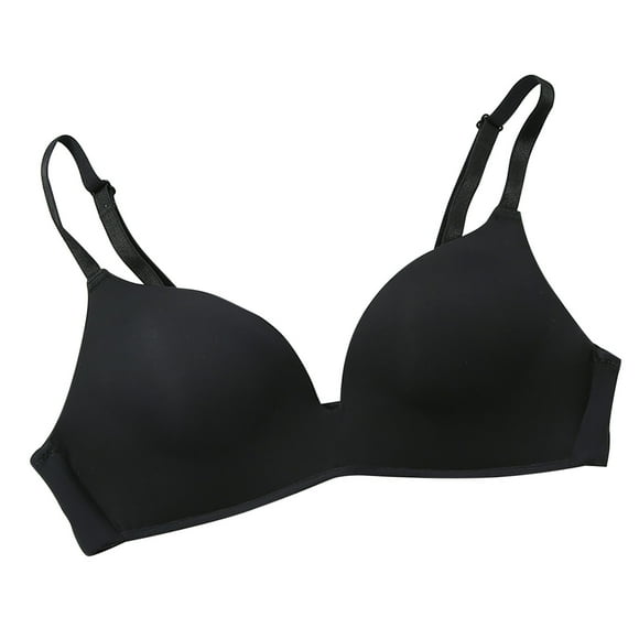 Bigersell Full-Coverage Wirefree Bra Lightweight Bra, Seamless, Small Chest, No Underwire, Cup Underwear Big & Tall Size Wireless Everyday Bra, Style 3643, Black 34A