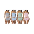 thumbnail image 3 of Gupgi Ensemble 2 Pcs pour Femmes à Rayures Pyjama d'Été Ensemble de Détente Sans Manches Coupe Ajustée Haut Tube Shorts, 3 of 9