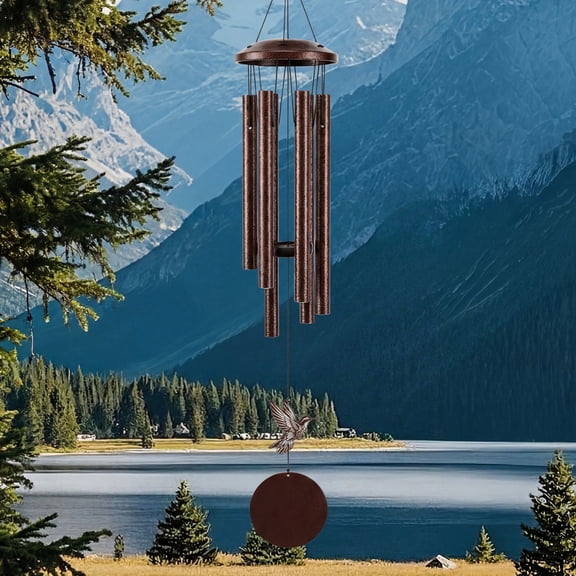 32" Copper Outdoor Wind Chimes, Deep Tone Large Wind Chime for Patio, Garden, Yard, Porch & Home Decor