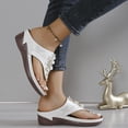 thumbnail image 4 of GUOBIOZIY Wedge Sandals for Women Dressy: Comfortable Cushion Footbed Walking Platform Shoes Summer Casual Womens Flip Flops(White,9), 4 of 7