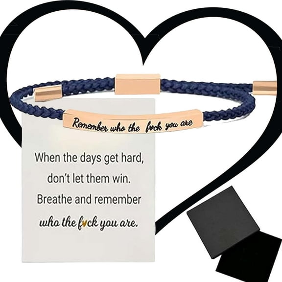 CLIQKWEN Motivational Bracelet - Adjustable Handmade Braided Inspirational Gift for Women & Men, Encouragement Jewelry with Meaningful Message