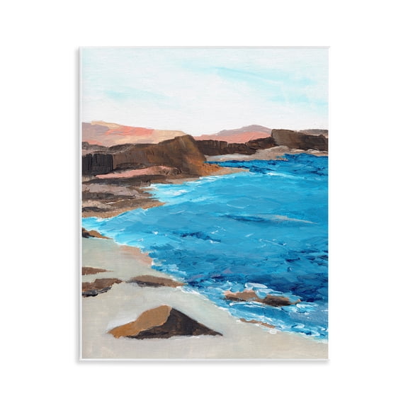 Stupell Industries Transitional Red Mountain Beach Wall Plaque Art, 11 x 14, by Nikita Jariwala