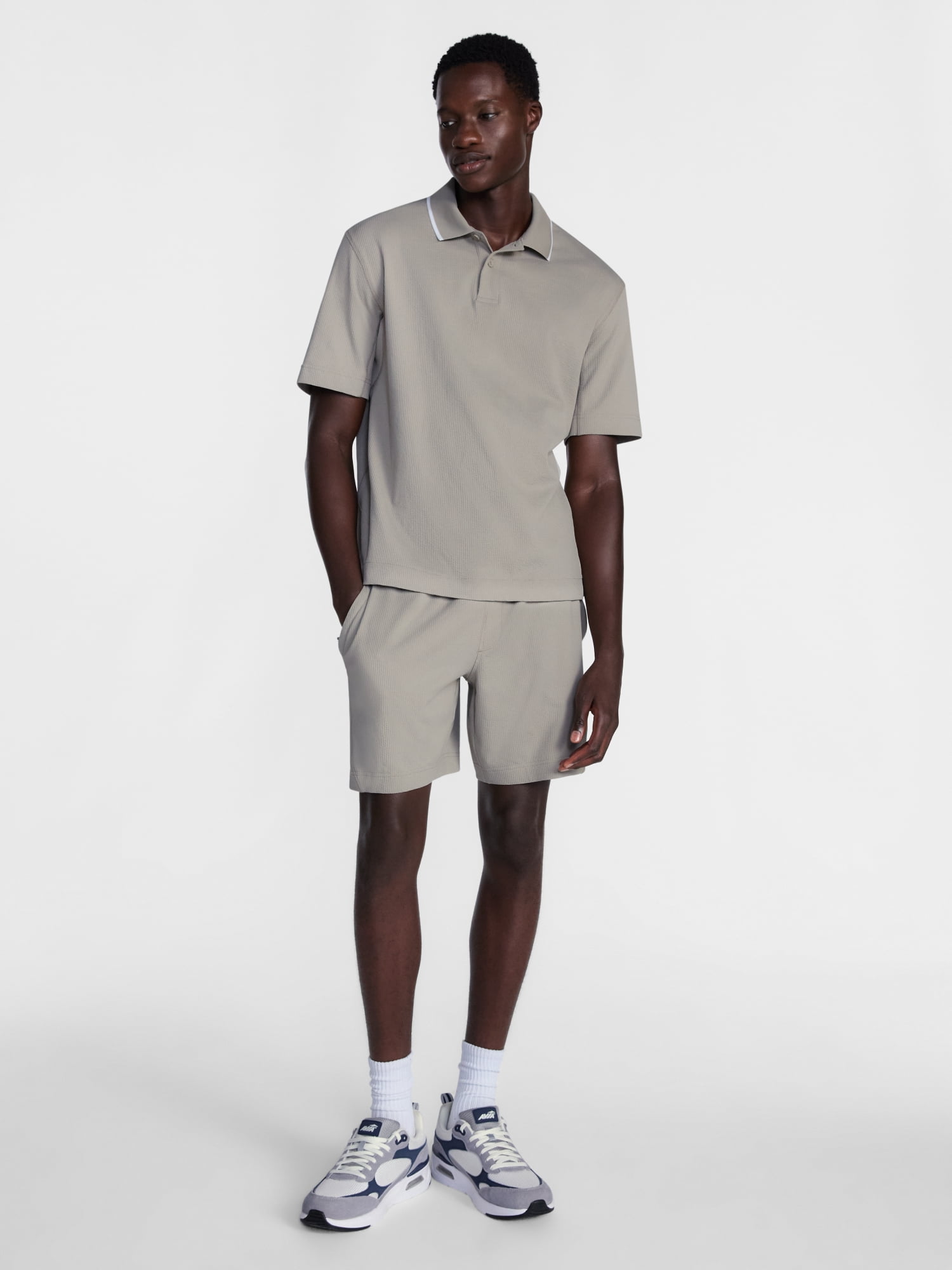 Avia Men's and Big Men's Seersucker Polo Shirt, Sizes XS-4XLT