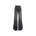 thumbnail image 5 of American Y2k-Pantalones acampanados lavados de pierna ancha para mujer, ropa de calle de retazos, Pantalones vaqueros de cintura alta Vintage hasta el tobillo, 5 of 5
