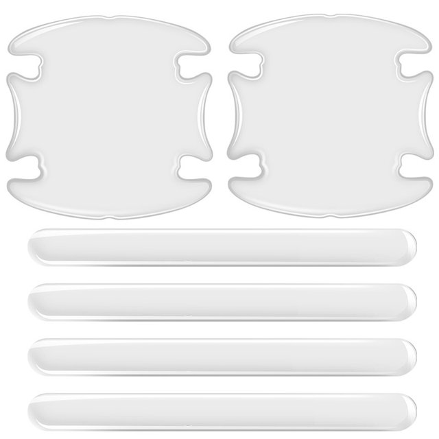 Suave Coche Autoadhesivo Puerta Invisible 4/8Pcs Pack Tazón Pegatina Cinta De Decoración Mango Antiarañazos Protector Durable Universal Goma Transparente huangjie unisex