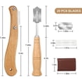 thumbnail image 2 of Juego de cuchillos de panadero para cortar pan, cuchillo para masa, cuchillo para baguette con 20 hojas de afeitar para patrones de masa de pan DIY, 2 of 4