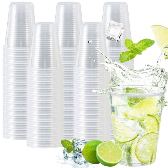 Lamosi 12 oz Clear Plastic Cups Disposable Crysta Cold Drinking Cup,  300 Pack