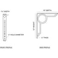thumbnail image 2 of Ekena Millwork 1 1/2"W x 10"D x 12"H Maria Wrought Iron Bracket, (Single center brace) (6-Pack), 2 of 5