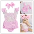 thumbnail image 1 of Summer Newborn Toddler Baby Girls Rompers Lace Floral Bodysuit Jumpsuit Outfits Sunsuit Clothes, 1 of 4