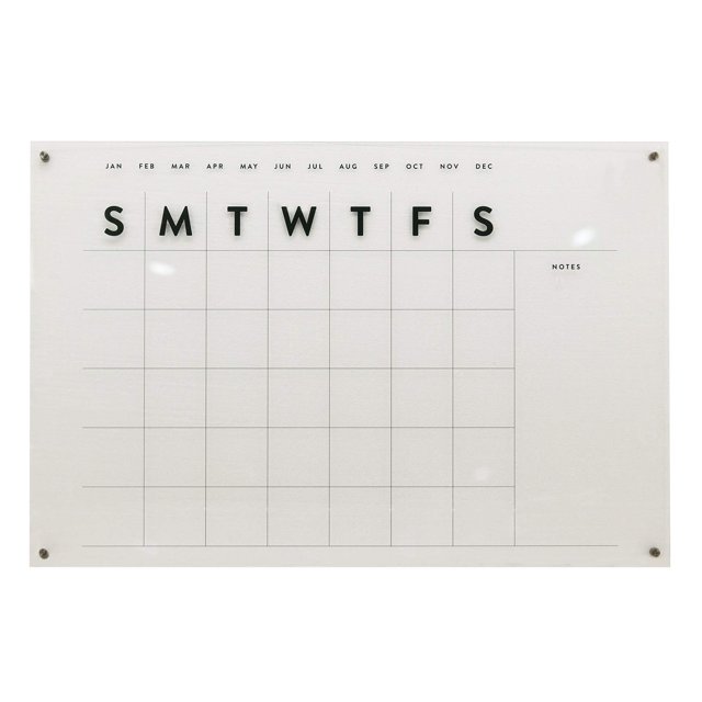 Parisloft Large Reusable Acrylic Wall Calendar, Clear Acrylic Monthly Wall Mounted Calendar, Month Planner for Home, Office, School, Task Organizer, 36 x 24 Inches