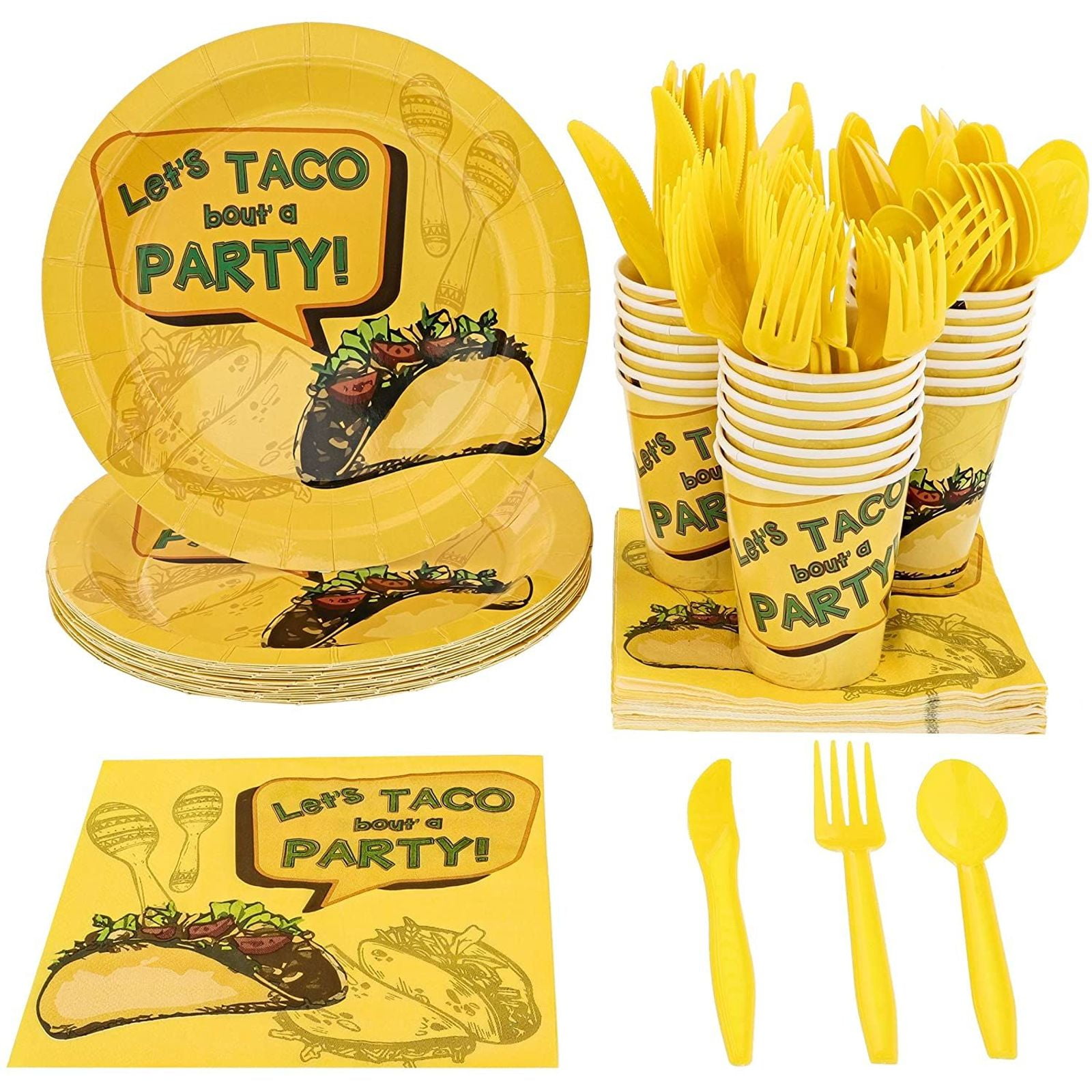 Mexican Fiesta Birthday Party Supplies Set Plates Napkins Cups Tableware Kit for 16 Birthday Galore 