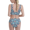 thumbnail image 3 of Daiia Independence With Gnome printed 2 piece Swimsuit Bikinis for Women High Waisted Racerback Bathing Suits Summer Tummy Control Scoop Neck Swimwear-Medium, 3 of 8