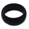 thumbnail image 2 of 8MM Men or Ladies Athlete Sports Flexible BLACK Silicon Rubber Wedding Band Ring, 2 of 4