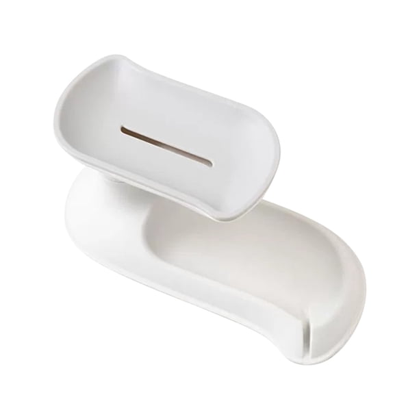 Fiudx Ofertas flash del día Caja de almacenamiento desmontable para baño, jabón giratorio de doble capa para el hogar, punzonado y pegado de pie