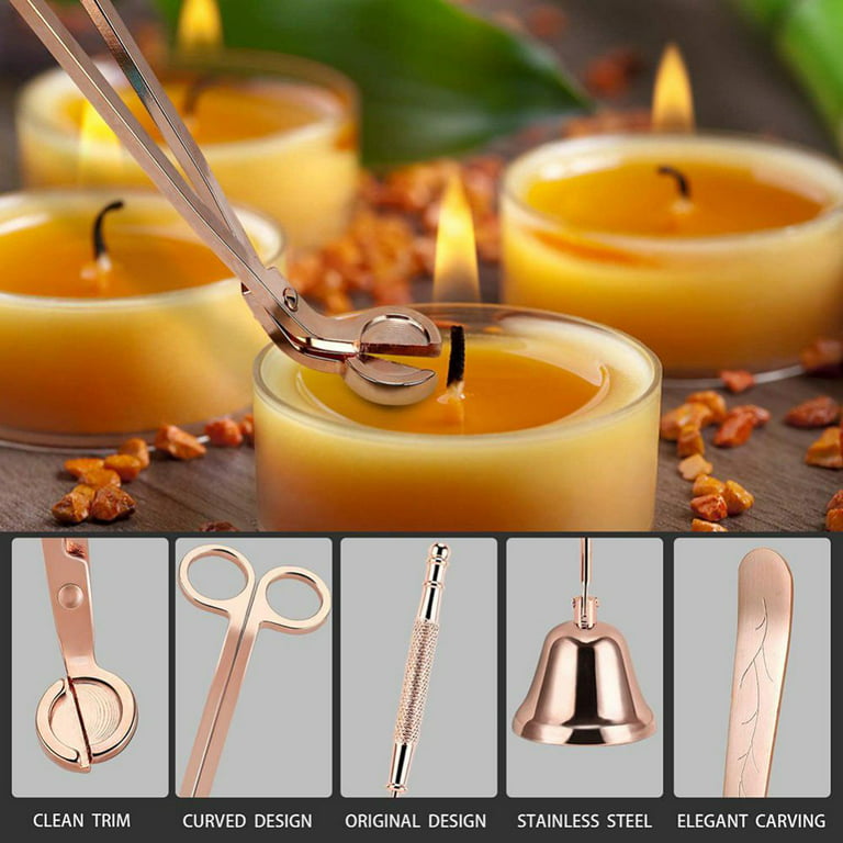 3 in 1 Candle Accessory Set - Candle Wick Trimmer, Candle Wick Cutter,  Candle Snuffer Extinguisher, Candle Wick Dipper with Gift Package for  Candle