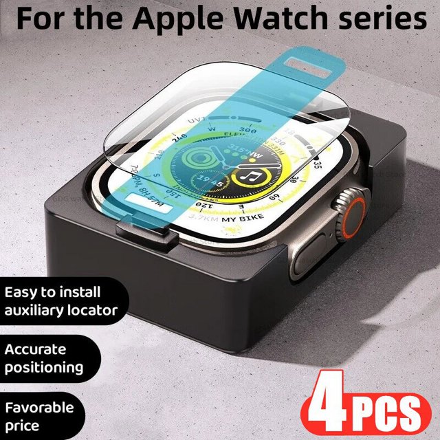 Película de cerámica de 4 piezas para Apple watch, protector de pantalla para Apple watch Ultra 8, 7, 49mm, 45mm, 41mm, 6, 5, 4, SE, 44mm, 40mm, 3, 2, 1, 42mm, 38mm