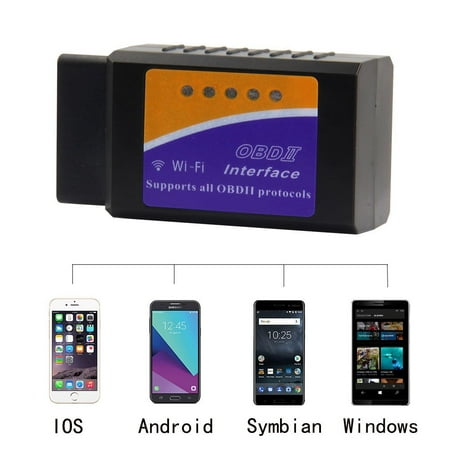 OBDII Car Diagnostic Device Wireless Car Code Reader Diagnostic Scan Device WIFI Scanner Adapter Check Engine Diagnostic Compatible with Android IOS & Windows