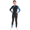 thumbnail image 3 of inlzdz Kids Girls 2Piece Shiny Long Sleeve Dance Gymnastics Leotard with Athletic Leggings Dancewear Blue 10, 3 of 7