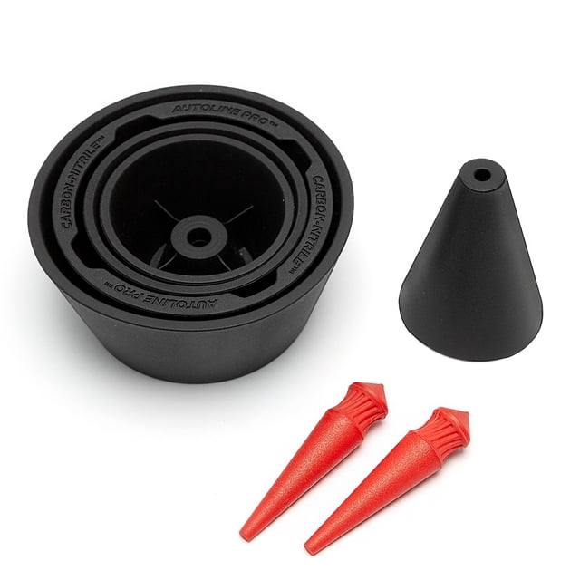 AutoLine Pro Cone and Plugs 2-in-1 Adapters | for Automotive Smoke Machine Leak Testing | Cone & Cap Plugs Function | CarbonNitrile™ | This Product is Patented.