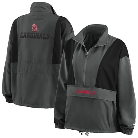 Women s WEAR by Erin Andrews Charcoal St. Louis Cardinals Packable Half-Zip Jacket