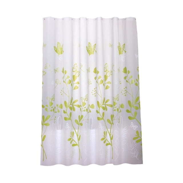 Harpily Rideau de Douche en Tissu Imprimé Épaissi Imperméable Rideau de Douche Feuille de Papillon avec Crochet