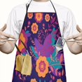 thumbnail image 2 of Pioneer Flower Floral Print Pattern Apron-Garden Aprons for Women with Pockets-Cotton Linen Waterproof Kitchen Cooking Gardening Aprons Adjustable for Kitchen,Cooking,BBQ and Salon 33x27 Inch, 2 of 6