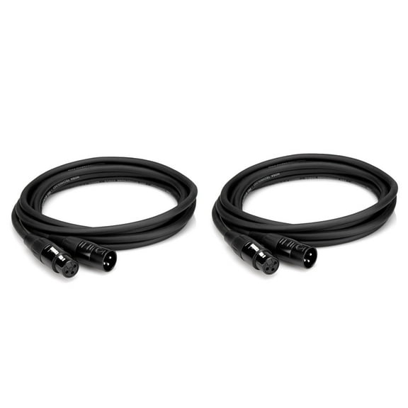 Hosa Technology 2x Professional 3 Ft. Rean XLR3F to XLR3M, 20 AWG x 2 OFC, 90% OFC Braid, Microphone Cable