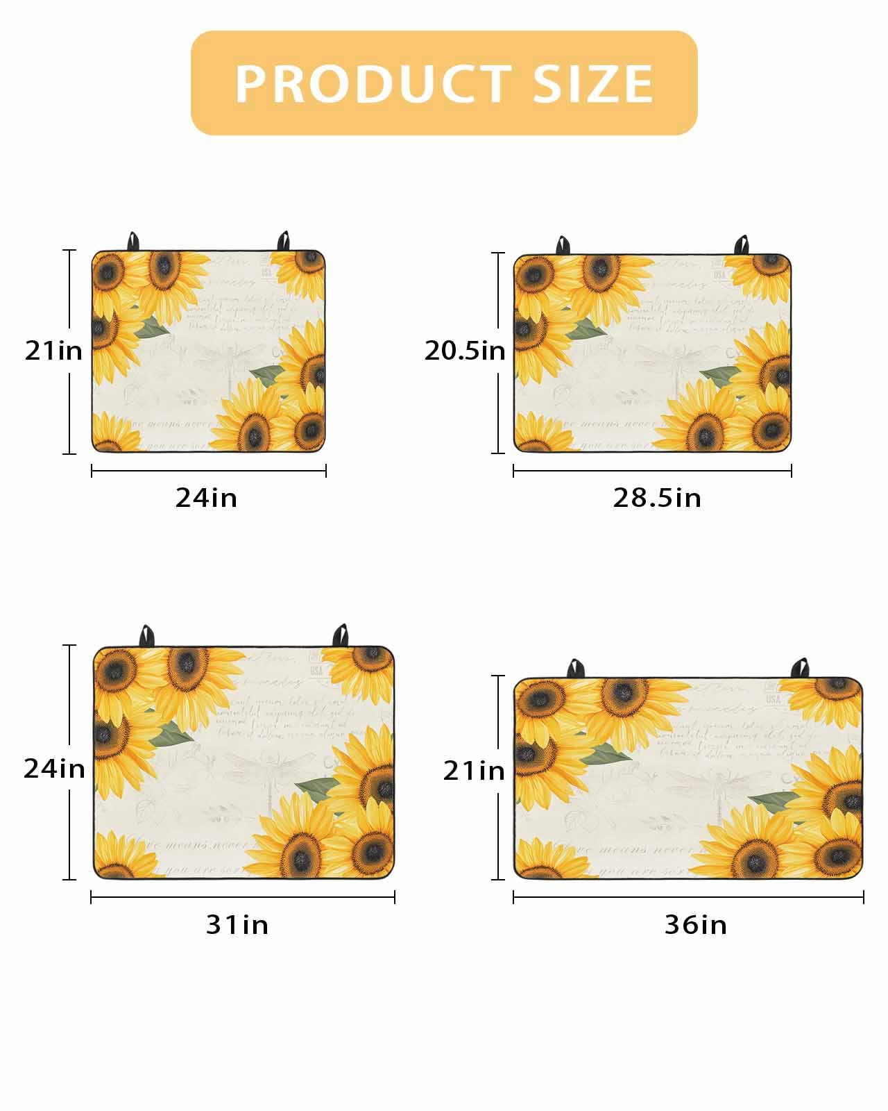 nqOlkjepod Large Induction Cooktop Protector Mat 24"x21", Sunflower Retro Stove Top Covers for Electric Stove, Spring Summer Retro Botanical Floral Stove Burner Cover Mats, Glass Top Stove Cover