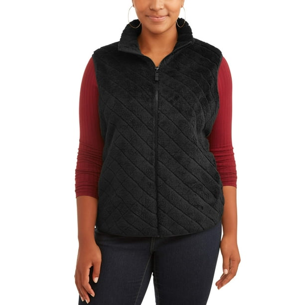 Time and Tru Women's Plus-Size Quilted Sweater Vest - Walmart.com