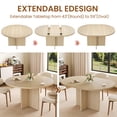 thumbnail image 6 of M optimized Wooden Extendable Round Dining Table for 4-8, Space Saving Kitchen Table with Removable Leaves, Oval Dinner Table for Dining Room, Kitchen, Living Room, 6 of 8