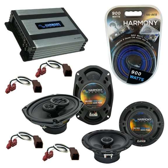 Fits Nissan Xterra 2000-2004 OEM Speaker Upgrade Harmony R65 R69 & HA-A400.4 Amp