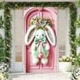 thumbnail image 4 of Qocolhg Happy Easter Door Cover Cute Easter Bunny Door Cover Happy Easter Party Supplies Easter Welcome Door Porch Sign Banner for Spring Easter Holiday Party Decorations, 35.4x70.8 inch, 4 of 6