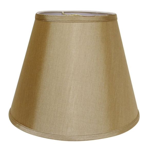 Maykoosh Sophisticated Simplicity Deep Empire Hardback No Slub Lampshade with Washer Fitter, Tan Color Natural Fabric Lampshade for Table Lamps, 10" Top x 18" Bottom x 13" Height