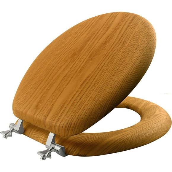 Asiento de inodoro Mayfair, chapa de roble natural, madera redonda