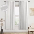 thumbnail image 1 of ASWZXCFGV Green Linen Blackout Curtains 84 Inch Length 2 Panels Set for Bedroom Back Tab Neutral Pleated Look Living Room Darkening Curtains Track System Thermal Insulated Black Out Drape, 1 of 6