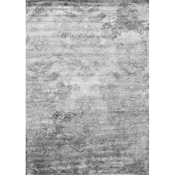 Ahgly Company Indoor Rectangle Abstract Gray Contemporary Area Rugs, 3' x 5'