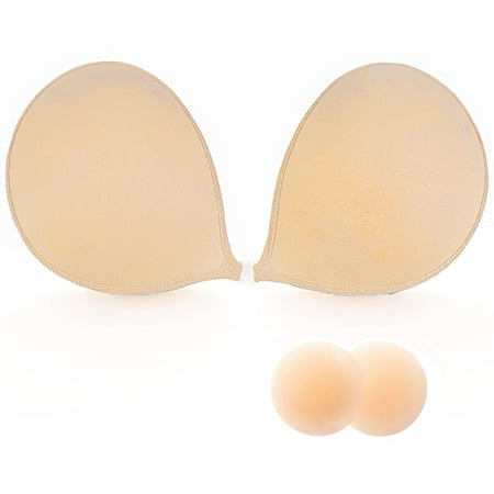

Risque Strapless Adhesive Bra - Backless with Reusable Silicone Nipple Covers D-cup 32/70D 34/75D 36/80C(D) 38/85C(D)