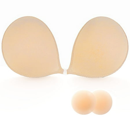 

Risque Strapless Adhesive Bra - Backless with Reusable Silicone Nipple Covers D-cup 32/70D 34/75D 36/80C(D) 38/85C(D)