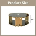 thumbnail image 4 of FaFaSoGoodFa Curved Glass and Stainless Steel Coffee Table, Art Deco Style, Black, 4 of 7