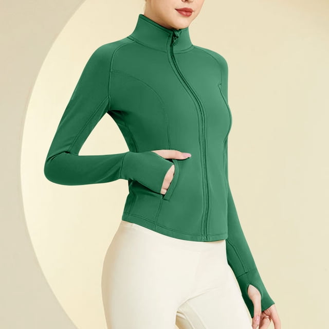 LOVZFMLL Vestes pour Femmes Col Rond Couleur Unie Ample Décontracté Sport Anti-Soleil Veste/veste à Manches Longues de Sport à Manches Longues à Capuche Veste/veste Décontractée