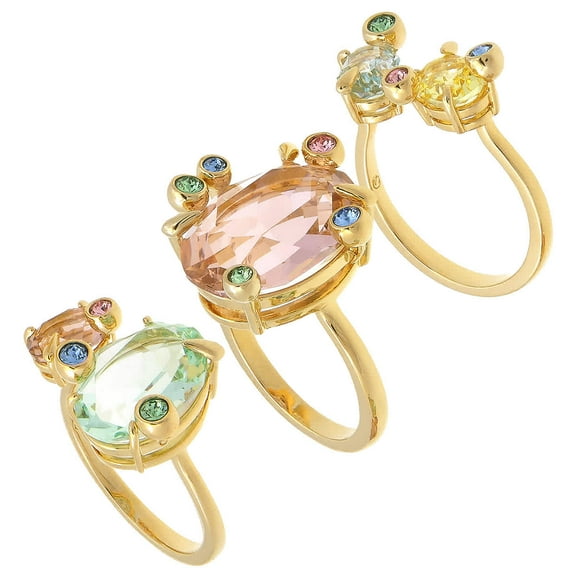 Swarovski Gema Multicolored Crystal Rings Set, Size 50 (US 4.75)