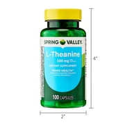 (3 pack) Spring Valley L-Theanine Dietary Supplement Capsules for Mood Support, 100 mg, 100 Count